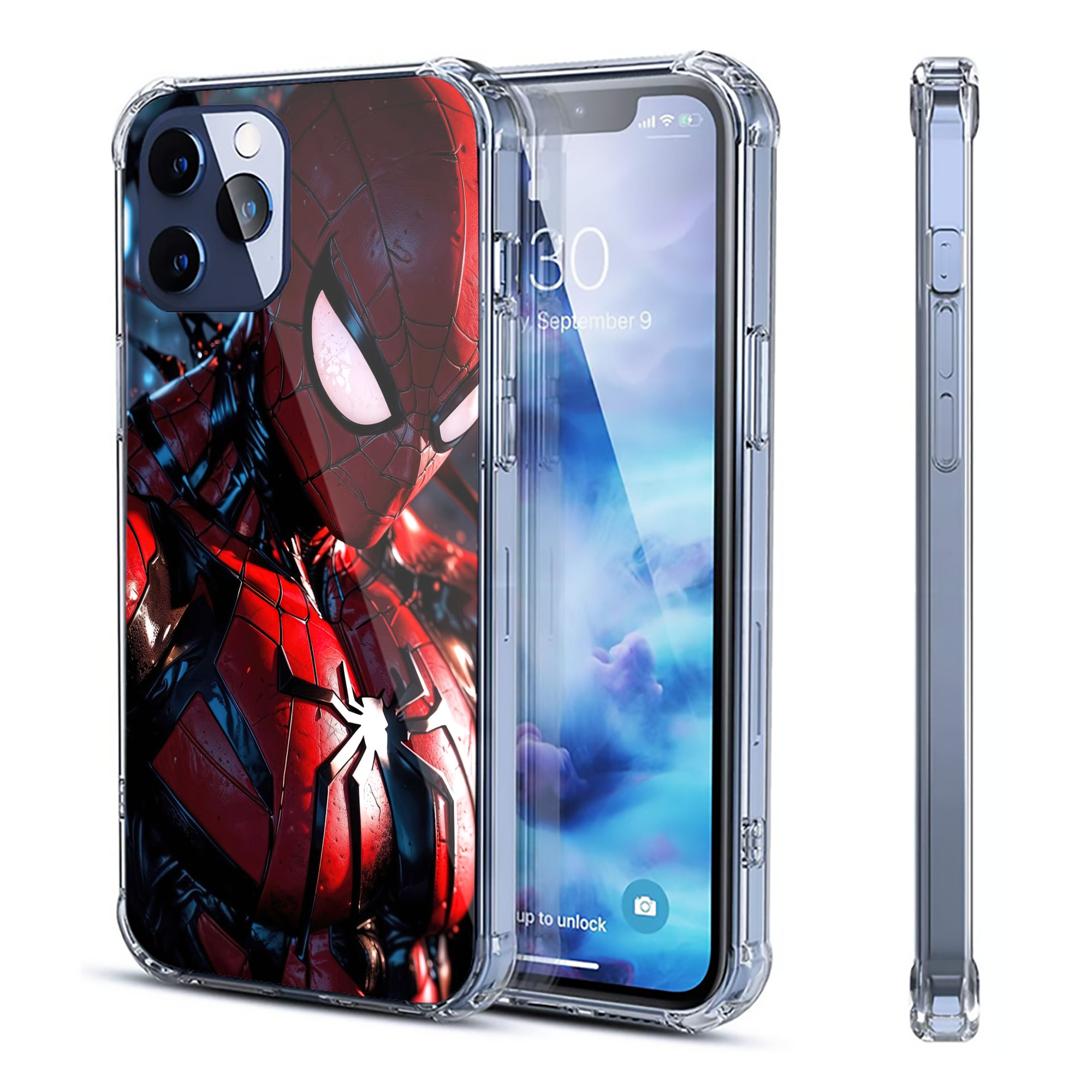 （画像用） Spider Man スパイダーマン 【iPhone 12シリーズ対応】透明スマホケース（クリアソフトケース）